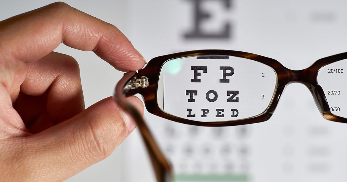 glasses and eye test