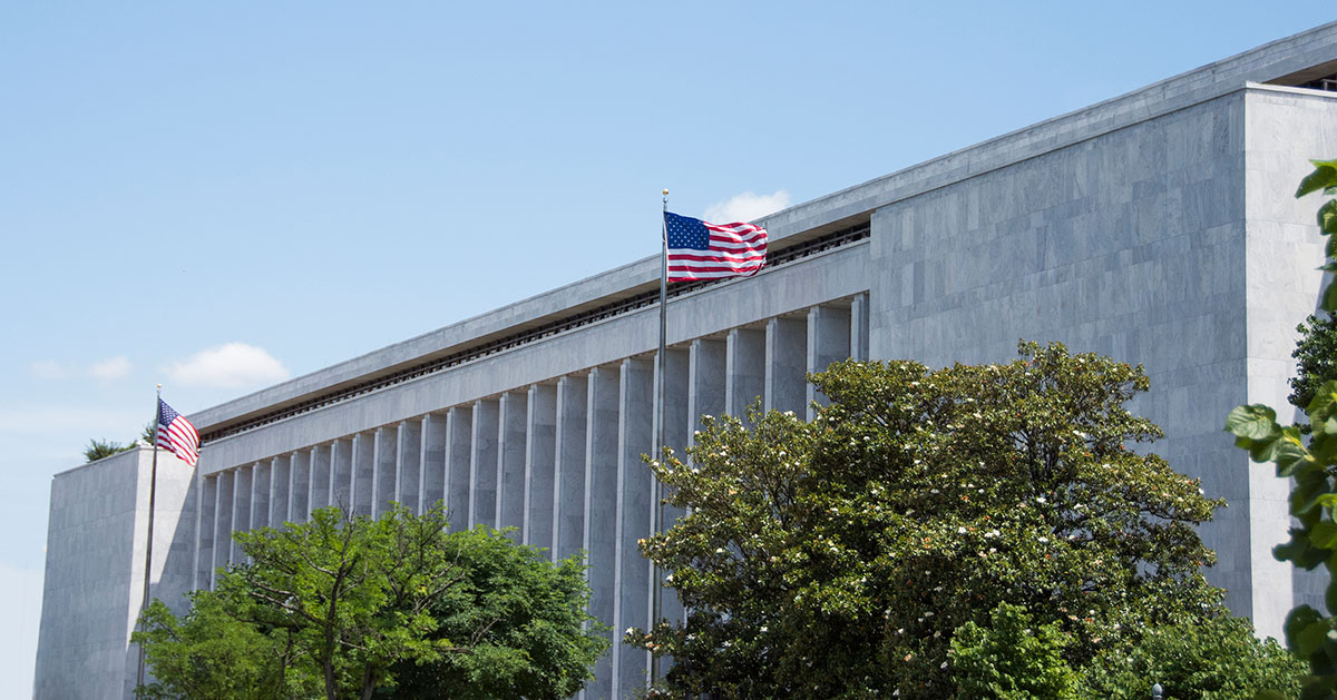 The U.S. Copyright Office is part of the Library of Congress, both housed in the James Madison Memorial Building in Washington D.C.