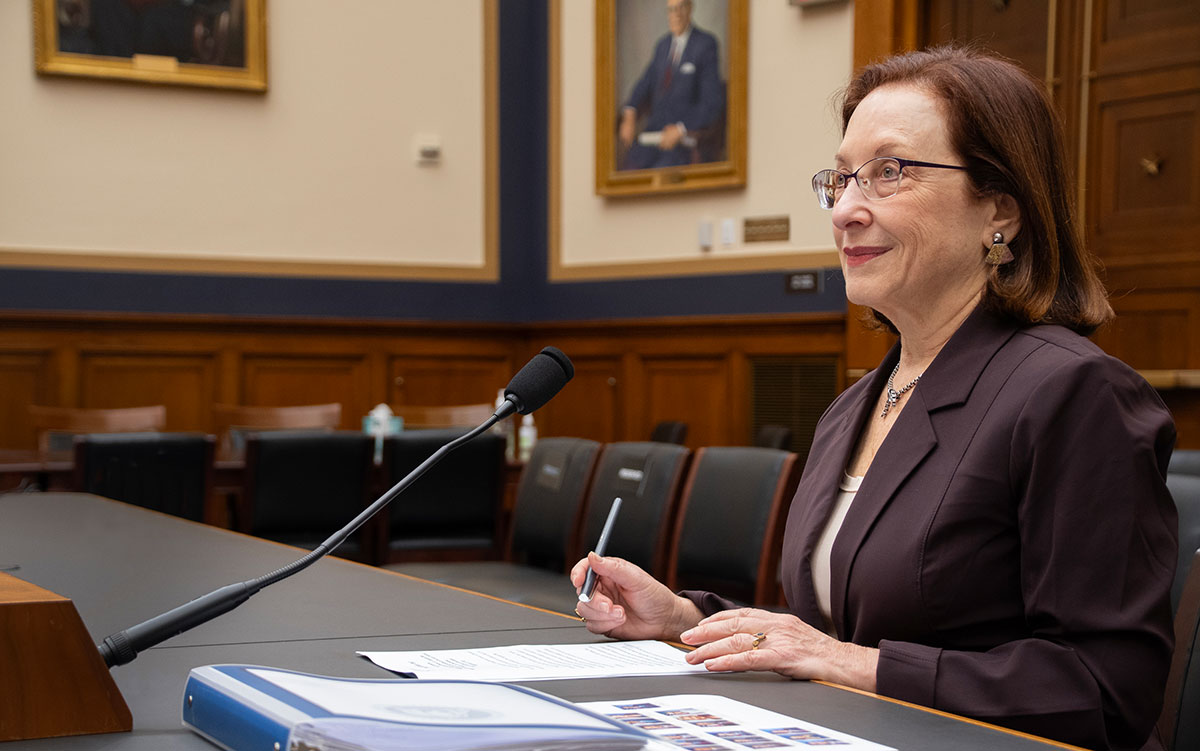 Register of Copyrights Shira Perlmutter providing testimony to Congress.