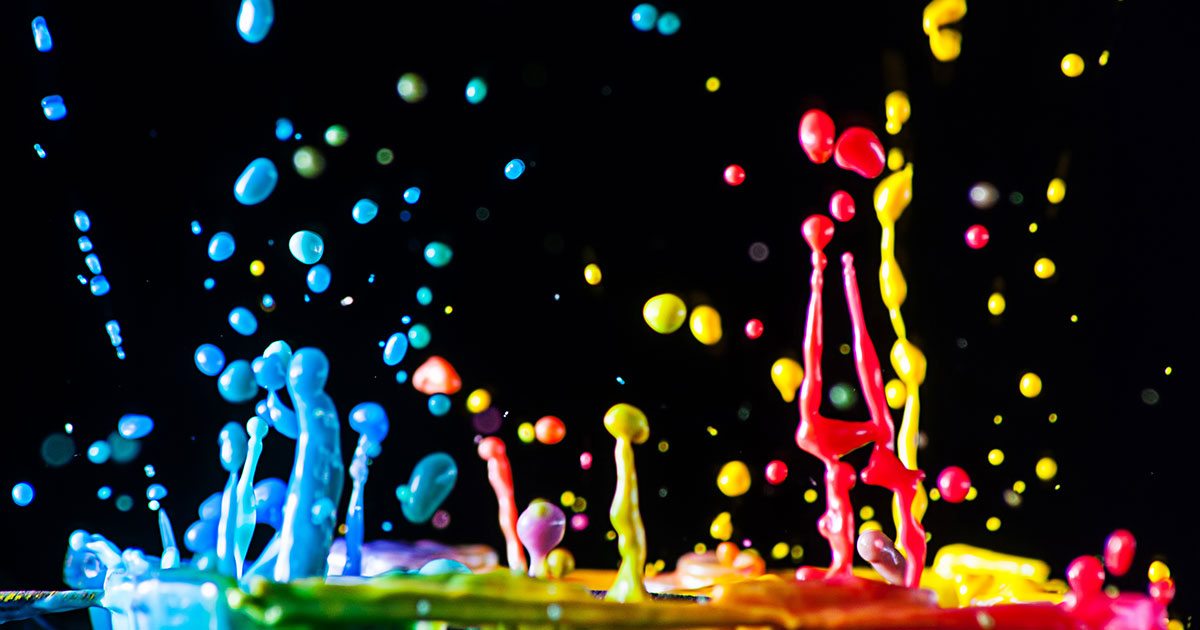 colorful paint drips