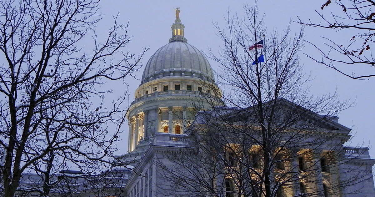 Wisconsin State Capitol in winter