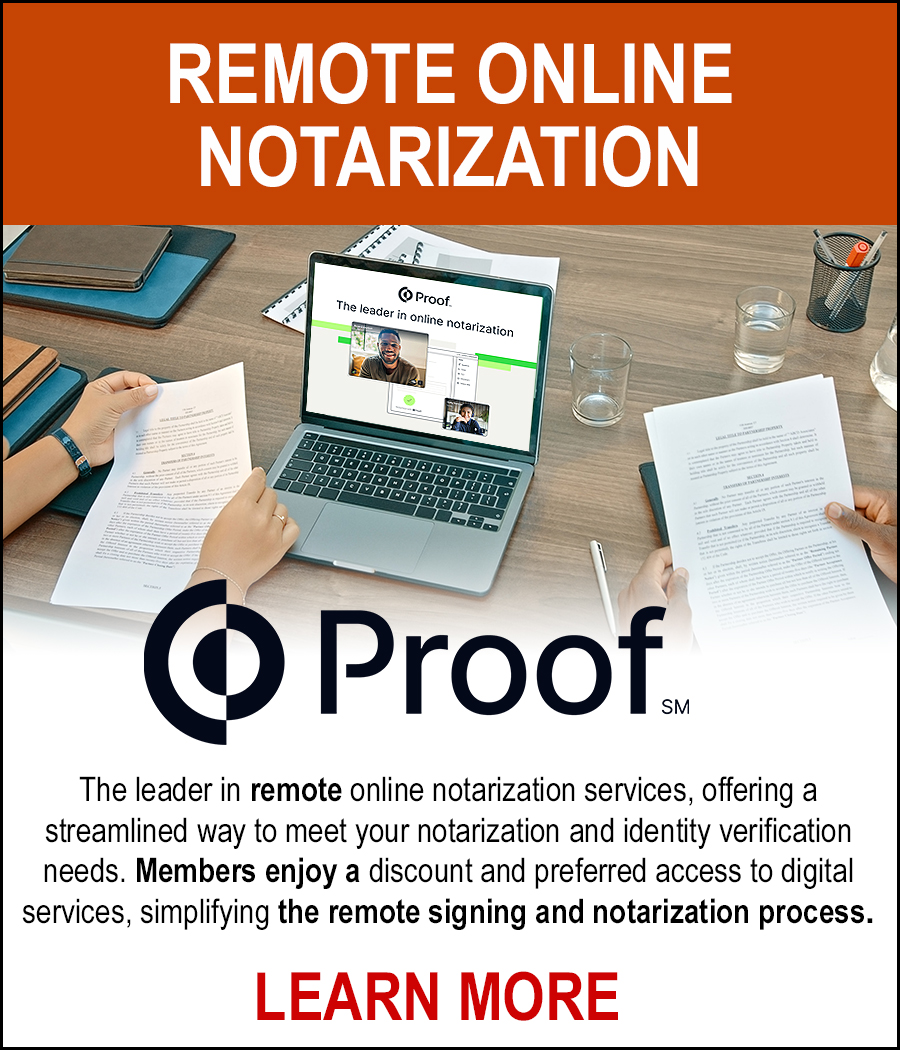 Proof - The leader in remote online notarization services, offering a streamlined way to meet your notarization and identity verification needs. Members enjoy a discount and preferred access to digital services, simplifying the remote signing and notarization process.