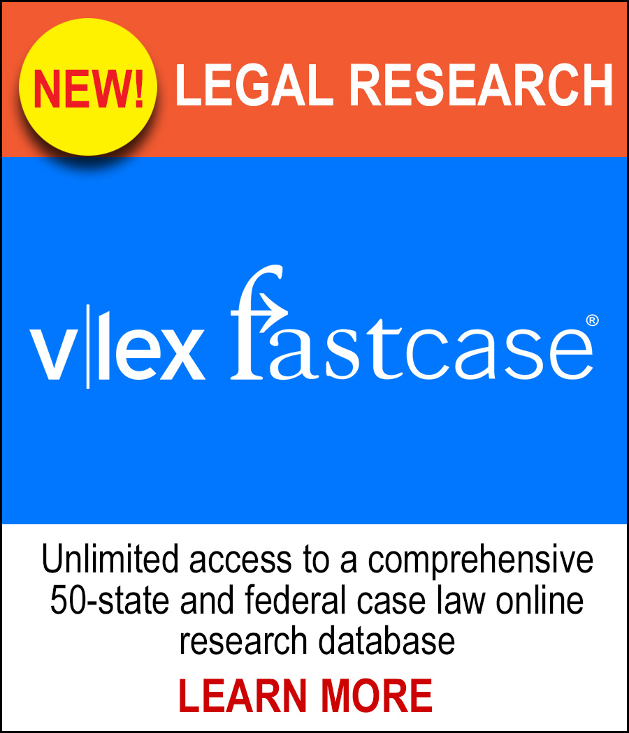 NEW! vlex fastcase. Unlimited access to a comprehensive 50-state and federal case law online research database. LEARN MORE